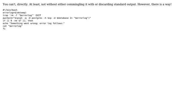 How to save psql error message output in bash variable? (2 Solutions!!) смотреть онлайн