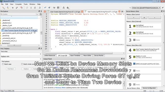 Gran turismo Sport Driving Force GT Force Feedback on Ps4 use Titan Two German English Tutorial смотреть онлайн