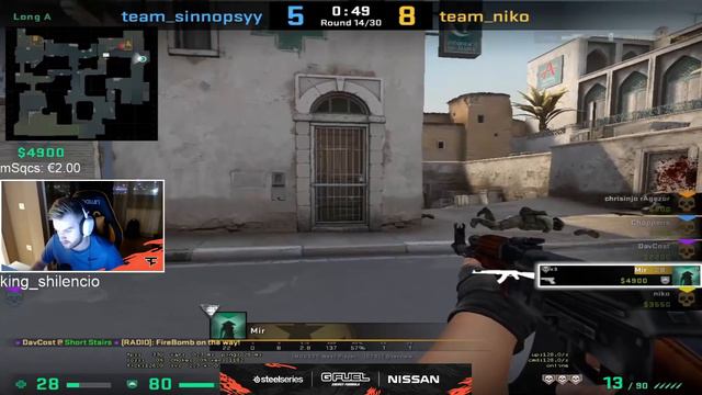 NIKO С 4-МЯ РУССКОГОВОРЯЩИМИ В КОМАНДЕ НА FPL | MIR ДАЕТ ЖЕСТКИЙ ЭЙС | NIKO ТАЩИТ ПИСТОЛЕТКУ смотреть онлайн