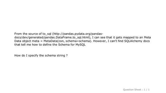 MySQL : Specifying the schema in Pandas to_sql смотреть онлайн