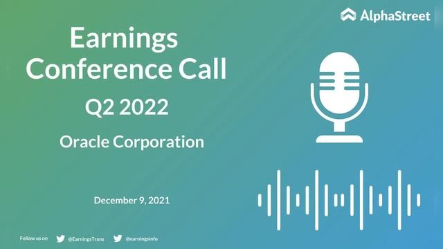 ORCL Stock | Oracle Corporation Q2 2022 Earnings Call смотреть онлайн