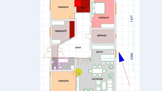 Современный коттедж из старомодной избы: 5-6 планировка. смотреть онлайн
