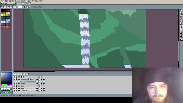 Процесс создания анимации водопада pixel art смотреть онлайн