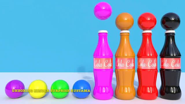 Learn Colors With Coca Cola Surprise Bottles And With Colorful Balls Учим Цвета С Кока Колой