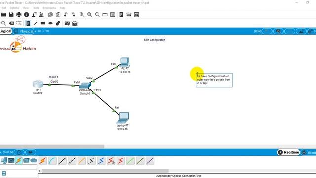 SSH configuration in cisco packet tracer | Technical Hakim #SSHconfigurationInPacketTracer смотреть онлайн