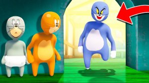 БЕЗУМНЫЙ ТОМ ИЩЕТ НАС! УКРЫЛИСЬ ЗА УГЛОМ В НОРКЕ! УГАРНЫЕ ПЛАСТИЛИНОВЫЕ ПРЯТКИ В HUMAN FALL FLAT