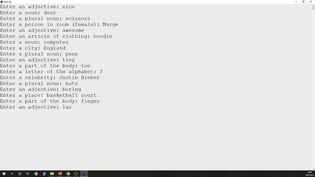 Python project - Mad Libs смотреть онлайн