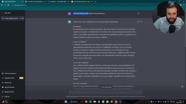 COMO CRIAR SLIDES (APRESENTAÇÕES) AUTOMÁTICO COM CHATGPT + SLIDESAI смотреть онлайн