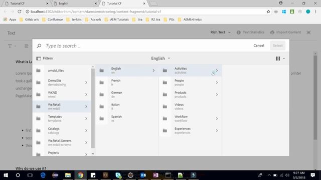 66. Adding an image in Content Fragment in AEM. смотреть онлайн