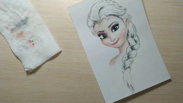 Рисуем ЭЛЬЗУ Холодное сердце акварель/Drawing Frozen Elsa  Watercolor