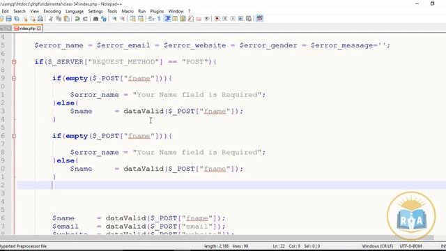 PHP Fundamental Bangal Tutorial Class-34: How to create required field in form with php смотреть онлайн