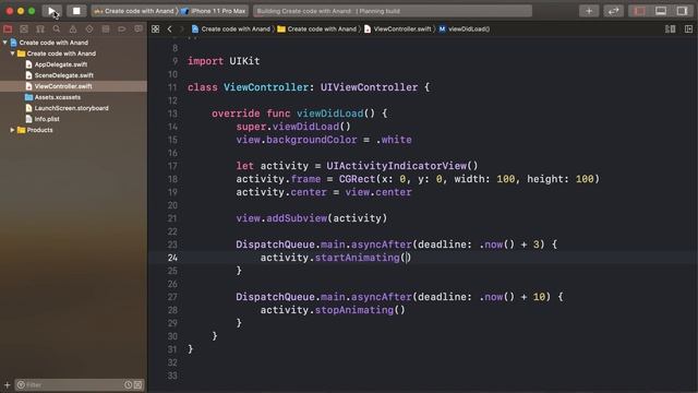 49. UIActivityIndicatorView | SWIFT Tutorial | Learn SWIFT For Beginners | CodeWithHubbleApps | смотреть онлайн