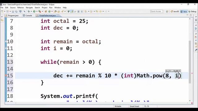 octal to decimal in java смотреть онлайн