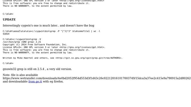 Is this a bug in grep -P ? (I seem to be getting too many matches appearing) смотреть онлайн