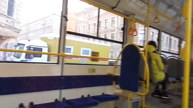 Трамвай Санкт-Петербурга 9-70: 71-623-02 (УКВЗ) б.7502 по №3 (21.01.19) смотреть онлайн