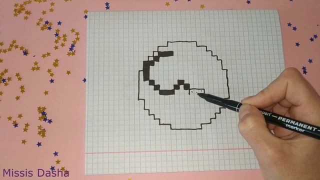 **Smiley - drawing by cells**Смайлик - рисунок по клеткам** смотреть онлайн