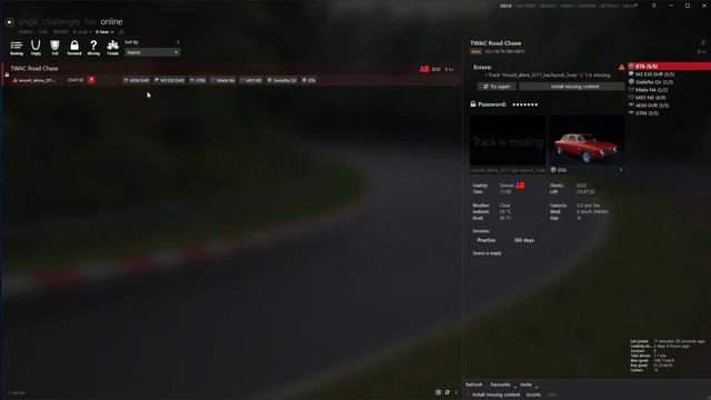 Assetto Corsa: Content Manager - Download missing server content (v0.8.1869.35097) смотреть онлайн