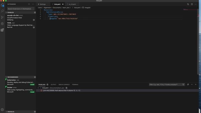 CloudFormation using vscode and cfn-lint Extension смотреть онлайн