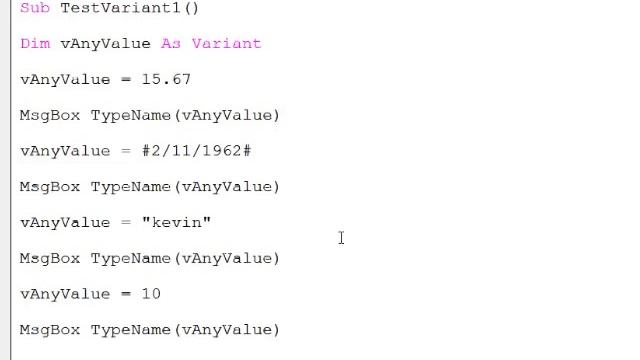 10. Introduction to Programming with VBA - The Variant Data Type смотреть онлайн