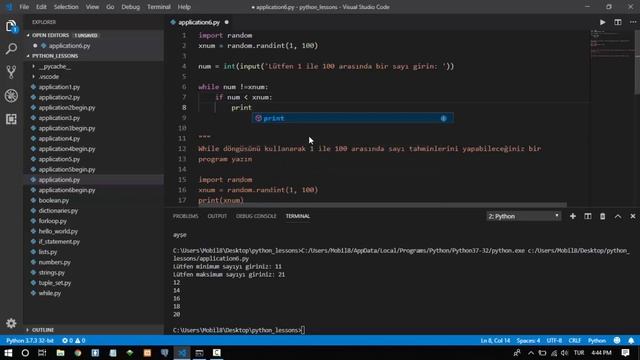 Yeni Başlayanlar İçin Python (3.7.3 - 3.8.0) - Ders 19 - Uygulama Dersi смотреть онлайн