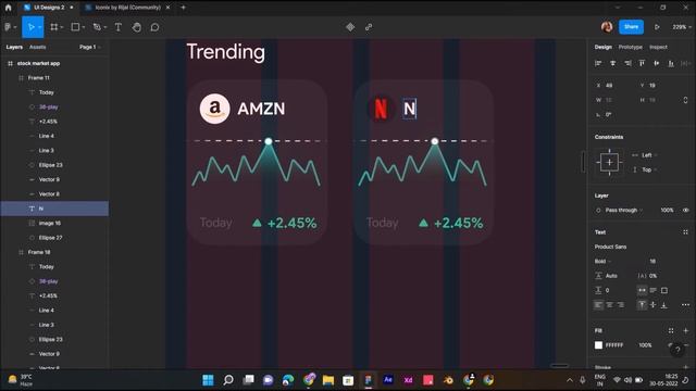 Stock Market App UI Design in Figma | Step by Step Tutorial смотреть онлайн