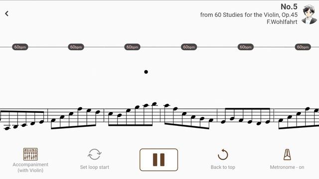No.5 from 60 Studies for the Violin, Op.45 | F.Wohlfahrt 【 Violin Sheet Music 】 смотреть онлайн
