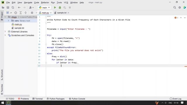 Write Python Code to Count Frequency of Each Characters in a Given File смотреть онлайн