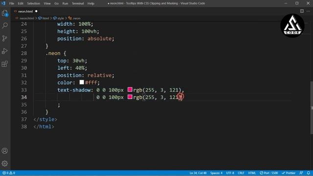NEON TEXT AND ANIMATION EFFECT - USING HTML AND CSS смотреть онлайн