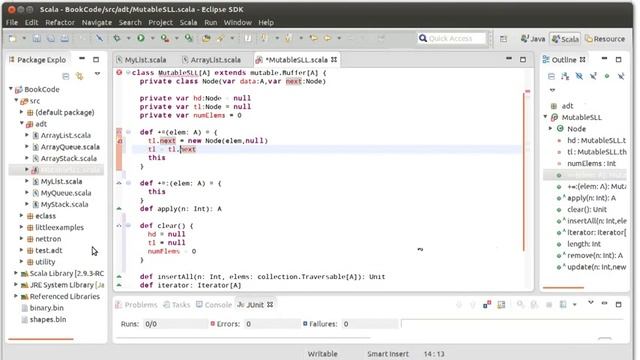Mutable Singly Linked List using Scala1 смотреть онлайн