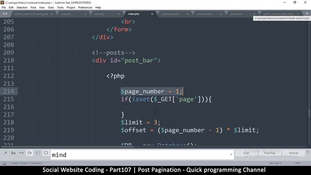 Social Website from scratch - Part 107 - Post pagination | OOP PHP with MYSQL Database смотреть онлайн