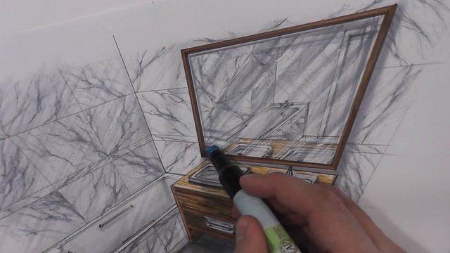 Интерьерный скетчинг: рисуем зеркало. смотреть онлайн