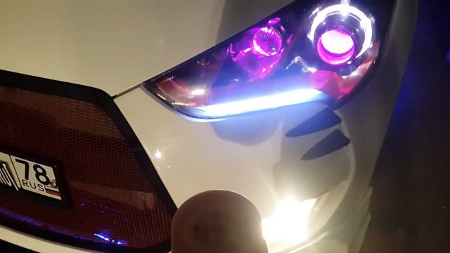 Тюнинг фар Хендай Veloster: led style смотреть онлайн