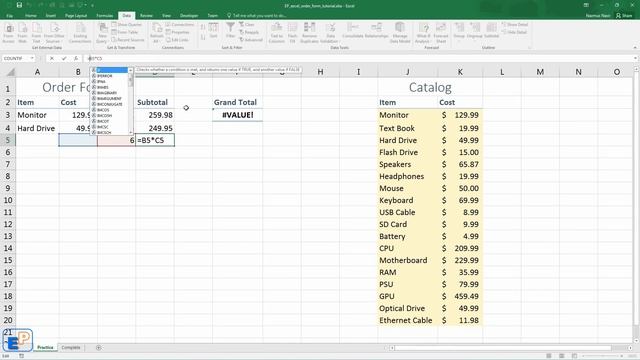 Easy Excel - Create a Simple Order Form (30) смотреть онлайн