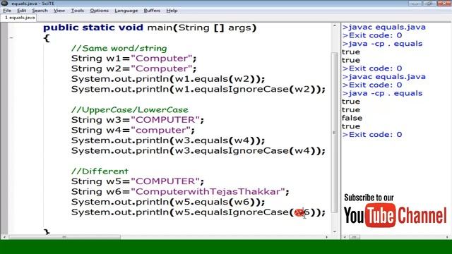 Java Program - 21 | Java String Comparison Functions equals, equalsIgnoreCase, compareTo method смотреть онлайн