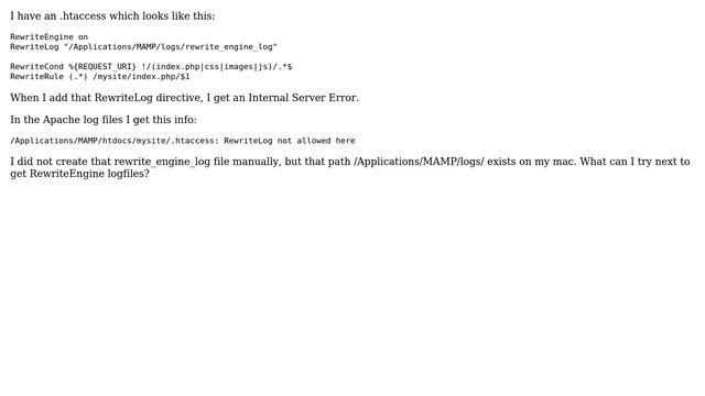 Why does my RewriteLog not work? смотреть онлайн