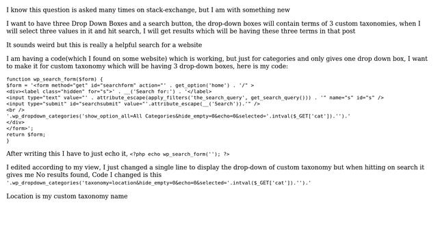 Wordpress: Multiple Drop-Down custom taxonomies search (2 Solutions!!) смотреть онлайн
