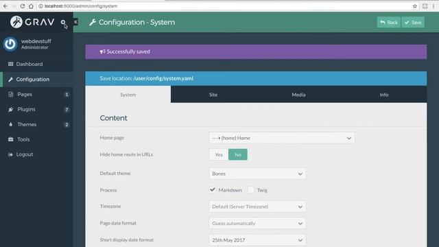 Grav CMS - Installing themes and plugins смотреть онлайн