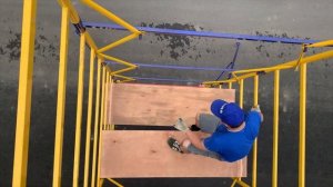 Сборка рамной вышки туры ВСР + монтаж комплекта для лестничного марша (инструкция)