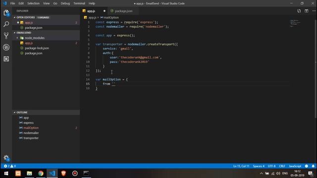 How to Send Email in NodeJs using Gmail (TheCodeRank) смотреть онлайн