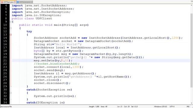 Advance Java Tutorial 05 Example of DatagramSocket and DatagramPacket смотреть онлайн