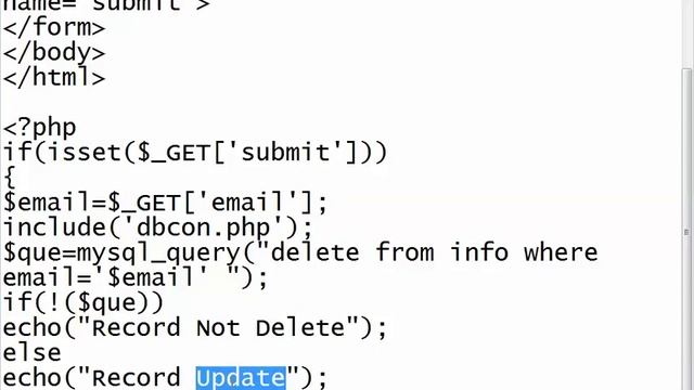 Mysql Lession 5: Delete Record From Table Using Php and Mysql смотреть онлайн