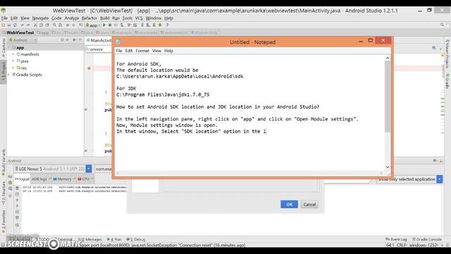 How to set Android SDK location and JDK location in your Android Studio? смотреть онлайн