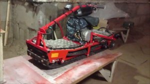 новая рама и подвеска мотосноуборда готова