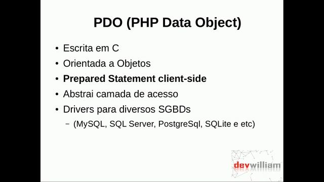 Introdução sobre PDO (PHP Data Object) - Aula 01 смотреть онлайн