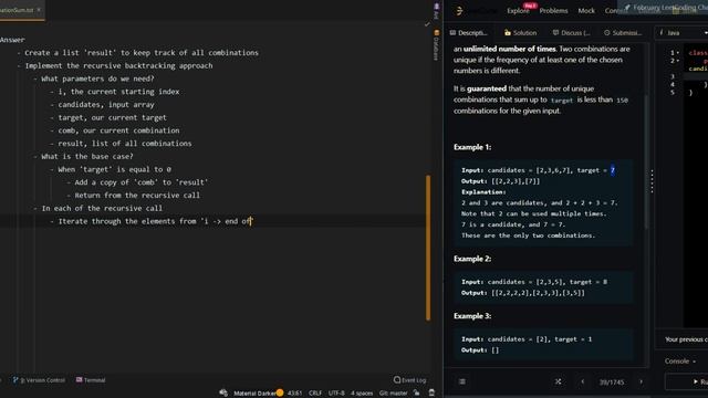 Combination Sum - Leetcode 39 - Java смотреть онлайн