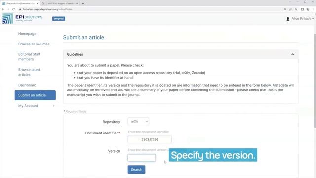 Episciences tutorial - How to submit an article from arXiv смотреть онлайн