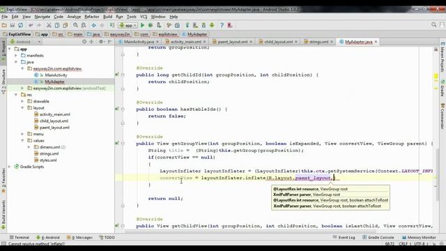 Android Studio Tutorial - 63 - Working with Expandable List View смотреть онлайн