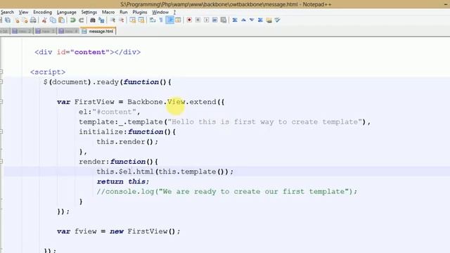 Learn backbone.js tutorial from scratch for beginners(Part 5) Underscore Templates in Backbone.js смотреть онлайн