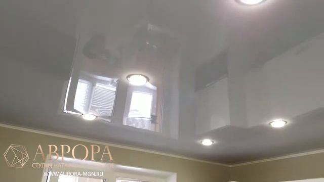 Коробова 16 - фиолетовый натяжной потолок в кухне. Видеоотзыв. смотреть онлайн
