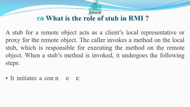 What is the role of stub in RMI | JAVA INTERVIEW QUESTIONS AND ANSWERS смотреть онлайн